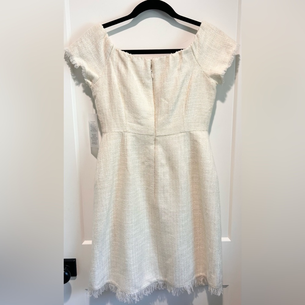Nanette Lepore Cream Tweed Mini Dress NWT Size 4 Quiet Luxury Chic - Picture 9 of 12